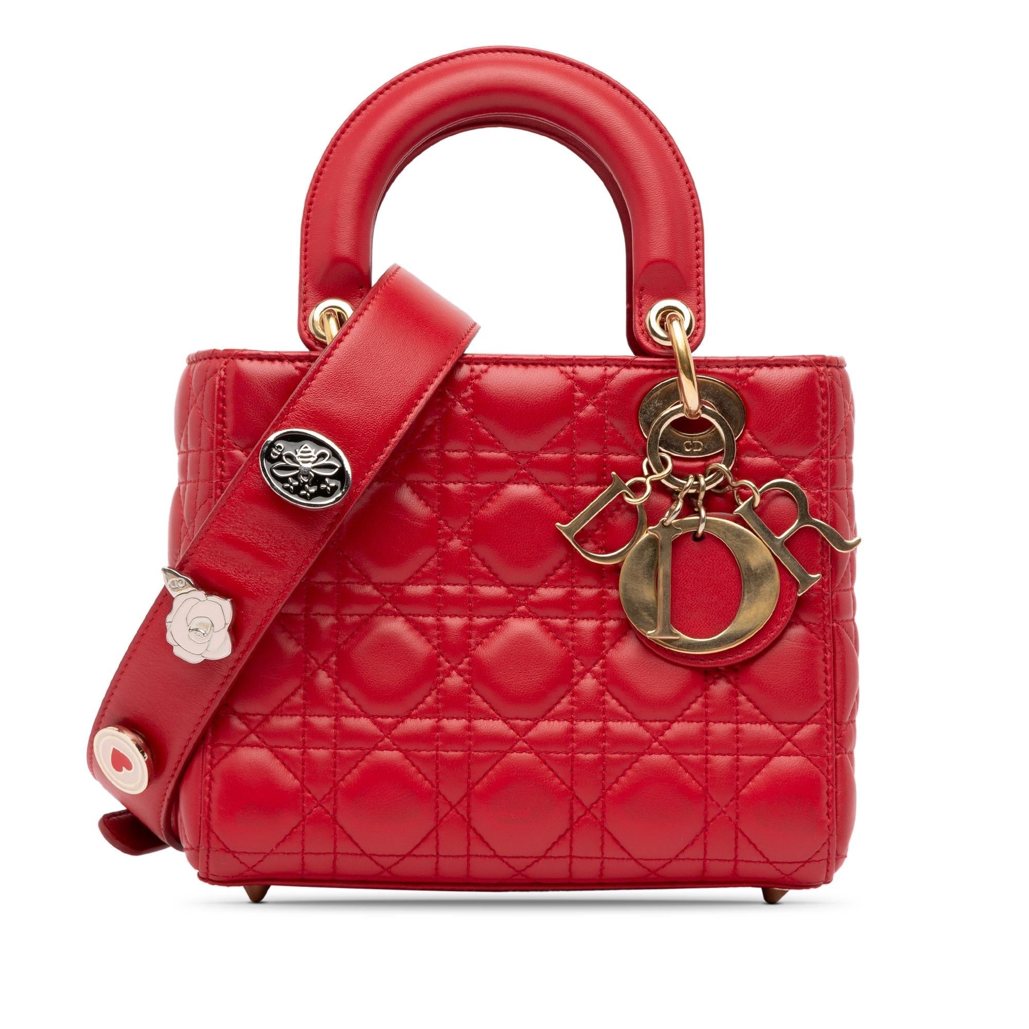 Dior Small Lambskin Cannage Lucky Badges My Lady Dior (SHG-DVBuov)