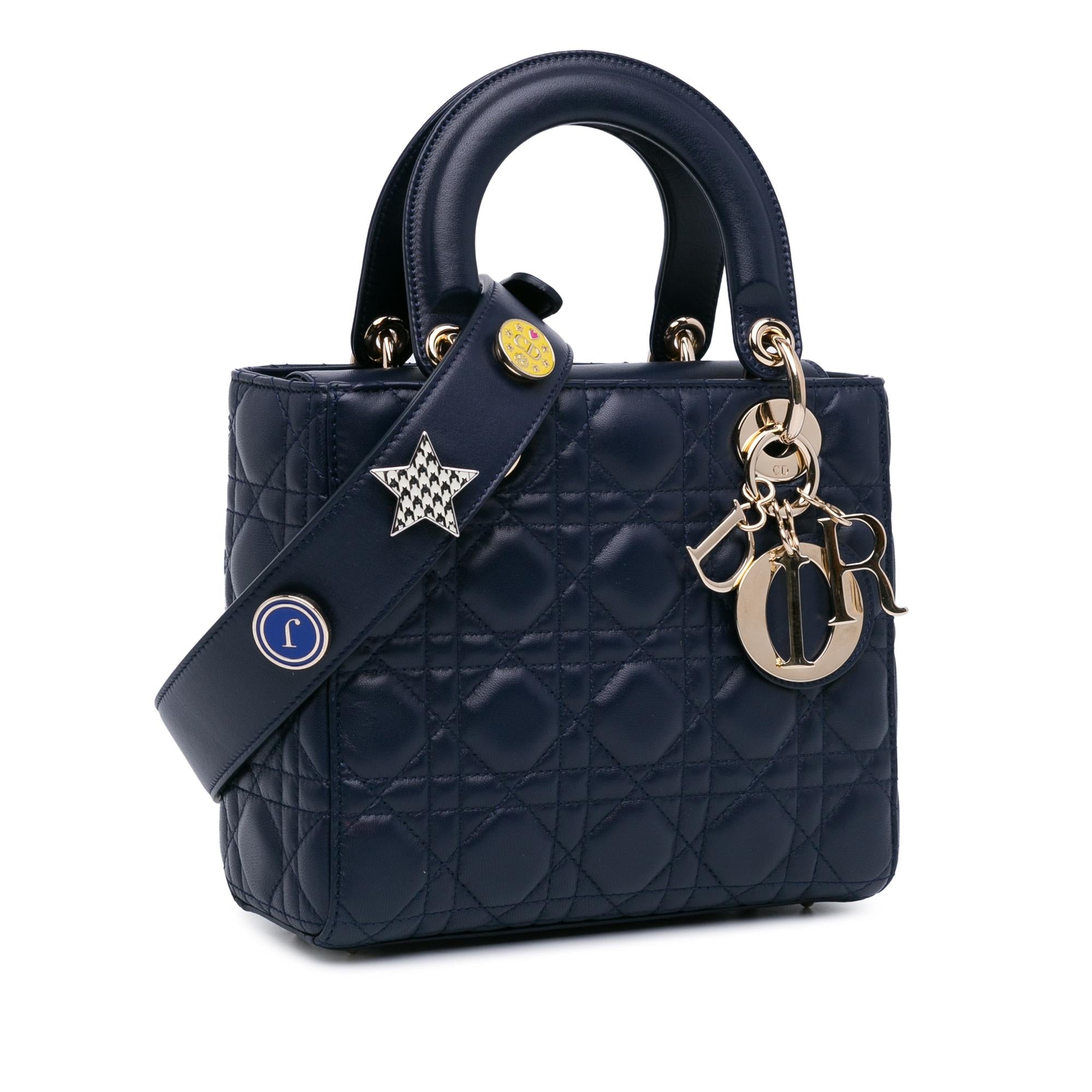Dior Small Lambskin Cannage Lucky Badges My Lady Dior (SHG-rlU8LG)