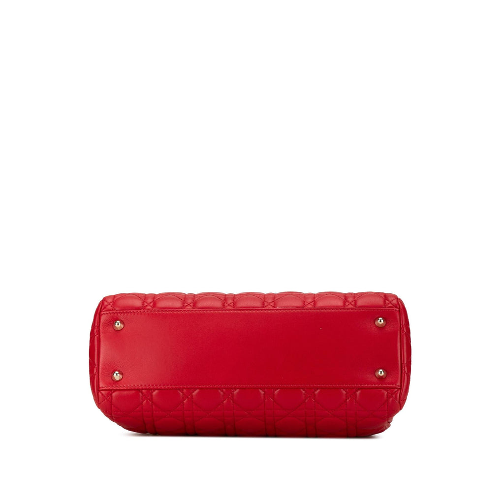 Dior Small Lambskin Cannage Soft Zipped Shopping Tote (SHG-AncejF)
