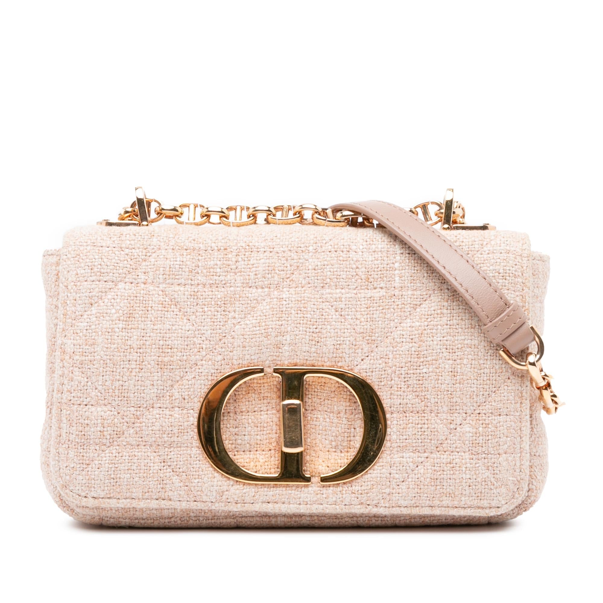 Dior Small Linen Macrocannage Caro Bag (SHG-COqsZq)