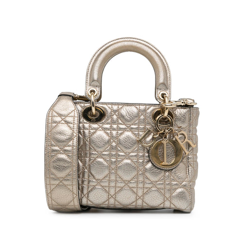 Dior Small Metallic Calfskin Cannage Supple Lady Dior (SHG-8pOeRj)