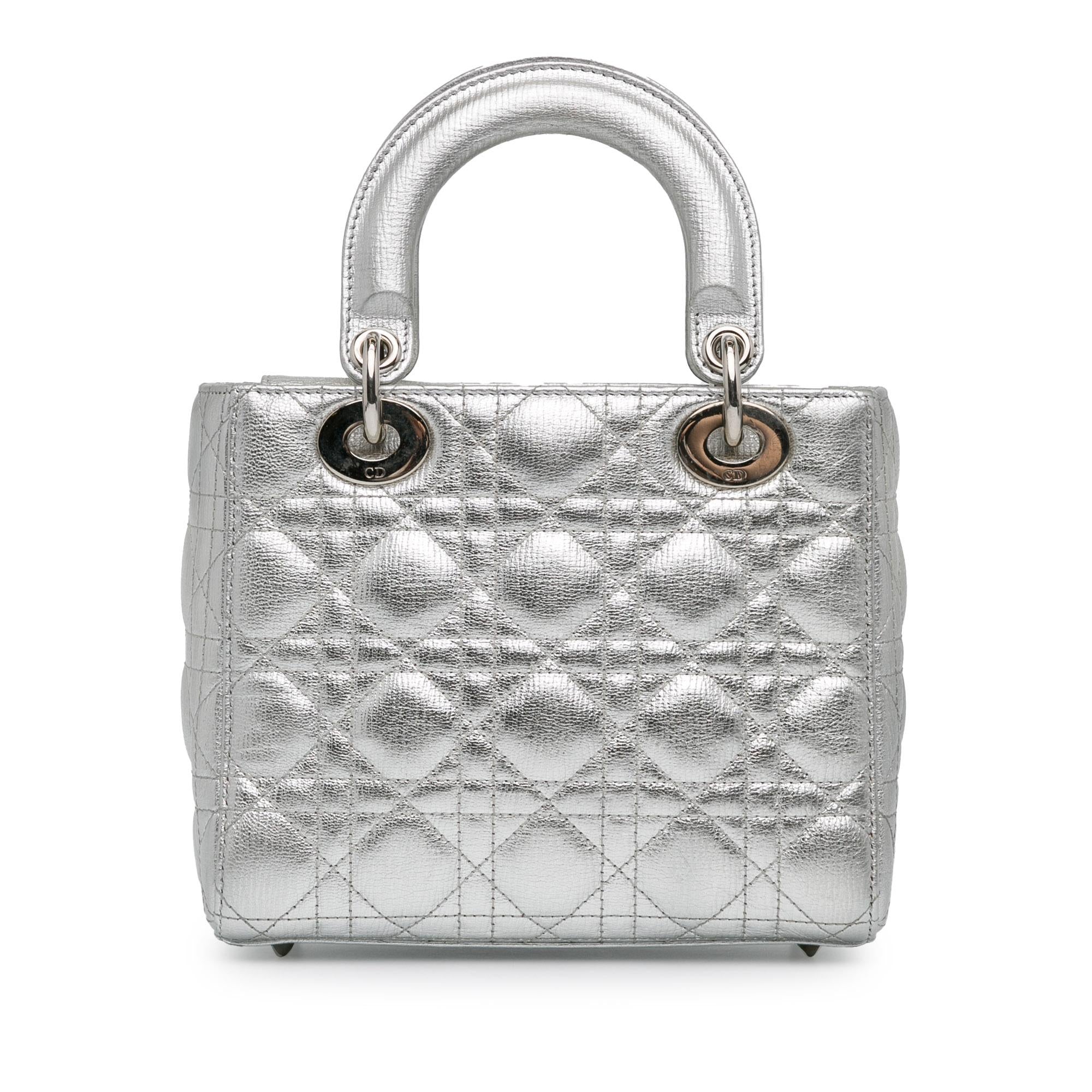 Dior Small Metallic Grained Calfskin Cannage Lucky Badges My Lady Dior (SHG-iCfjm7)