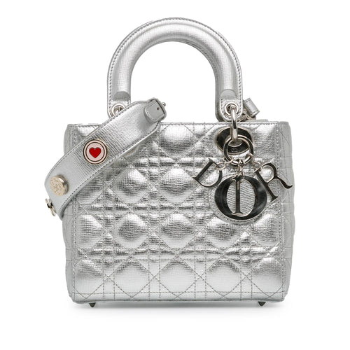 Dior Small Metallic Grained Calfskin Cannage Lucky Badges My Lady Dior (SHG-iCfjm7)