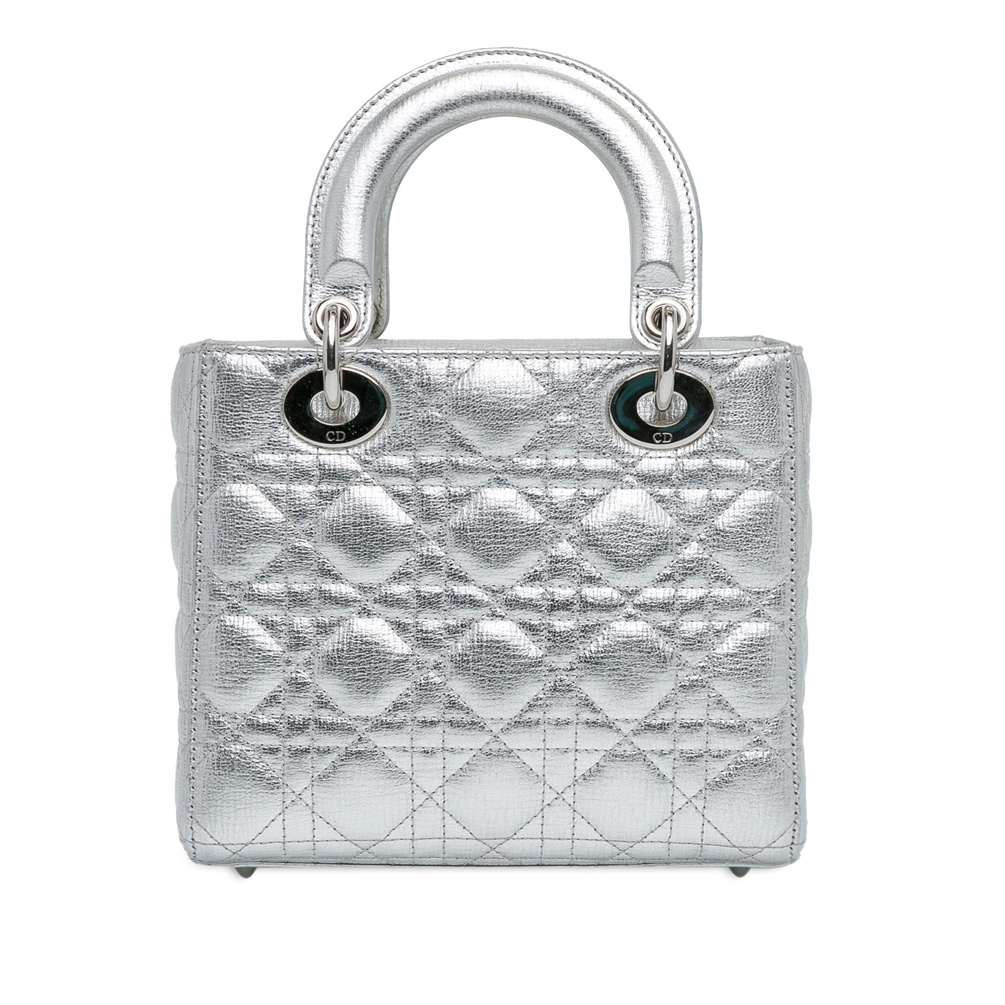 Dior Small Metallic Grained Calfskin Cannage Lucky Badges My Lady Dior (SHG-JrV0kw)