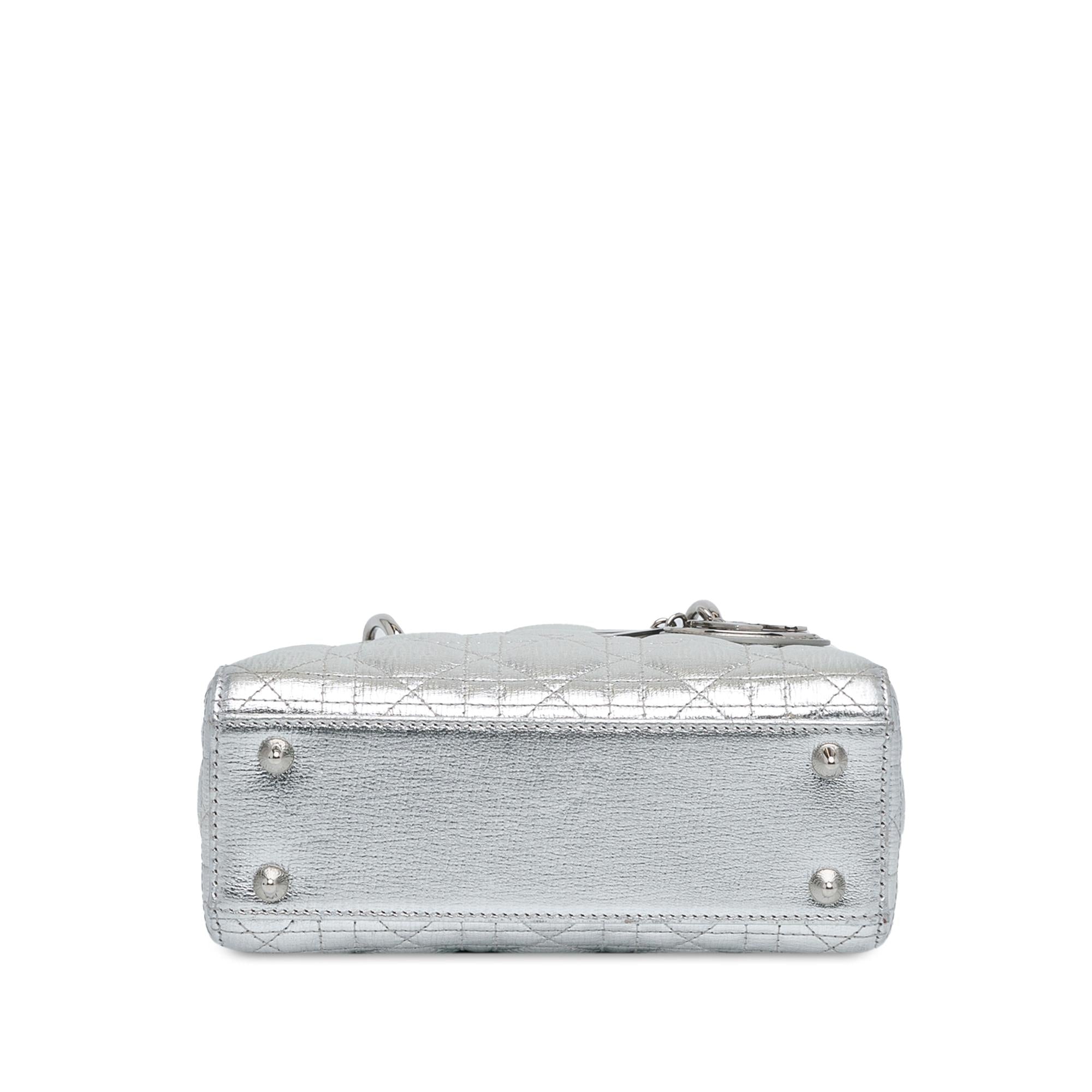 Dior Small Metallic Grained Calfskin Cannage Lucky Badges My Lady Dior (SHG-JrV0kw)