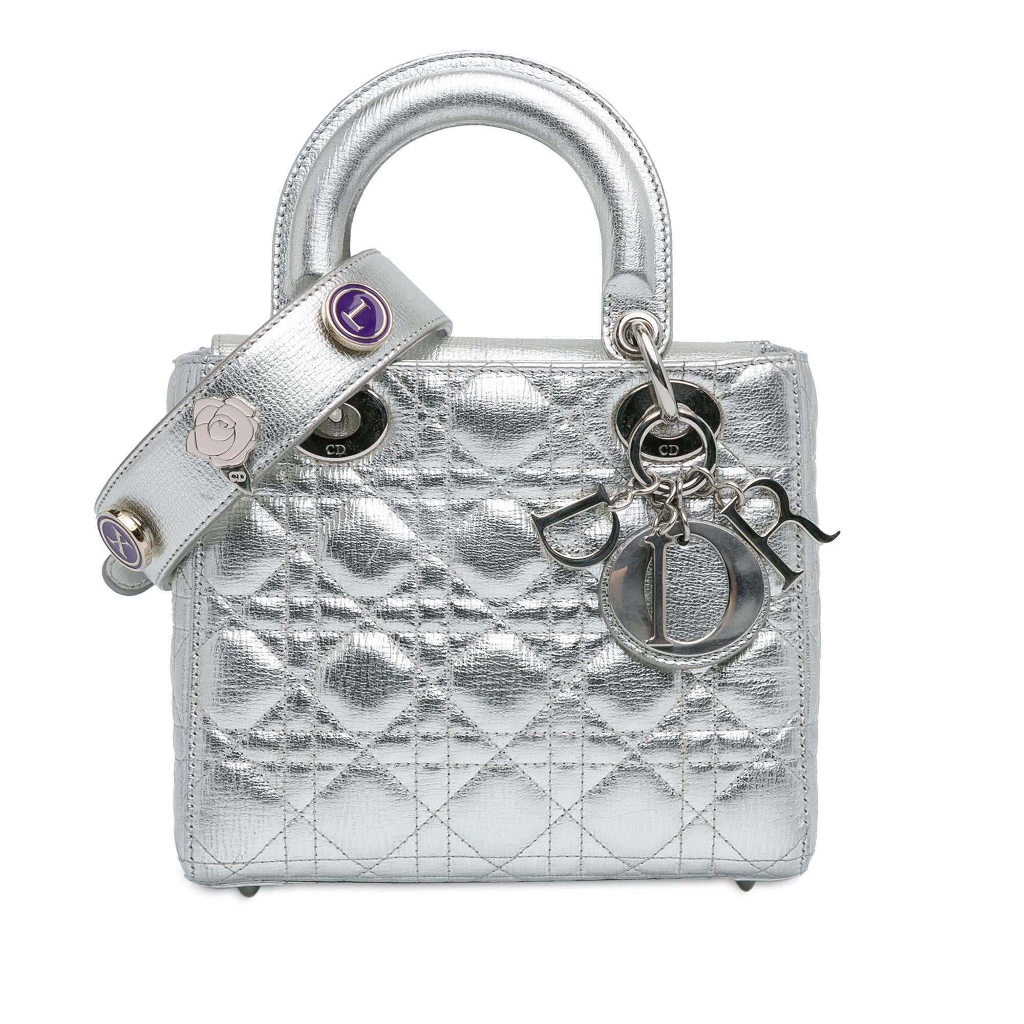 Dior Small Metallic Grained Calfskin Cannage Lucky Badges My Lady Dior (SHG-JrV0kw)
