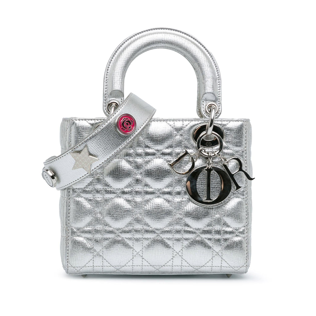 Dior Small Metallic Grained Calfskin Cannage Lucky Badges My Lady Dior (SHG-paWJgo)