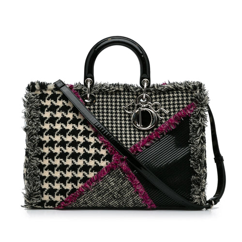 Dior Tweed Diorissimo Houndstooth Satchel (SHG-nLSAIp)