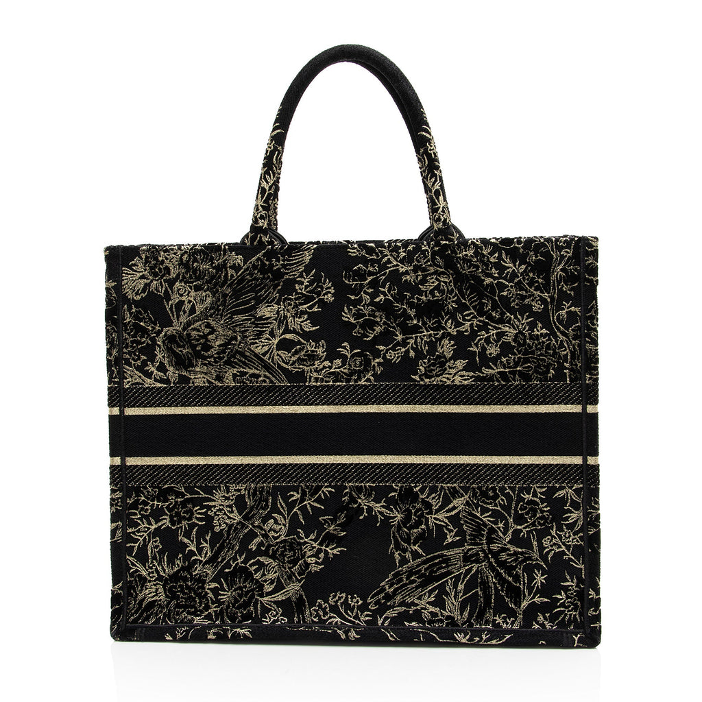 Dior Velvet Jardin d'Hiver Large Book Tote (SHF-6hqWXM)