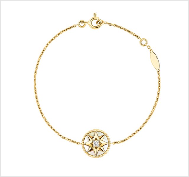 DIOR STAR DIAMOND MOP GOLD NECKLACE