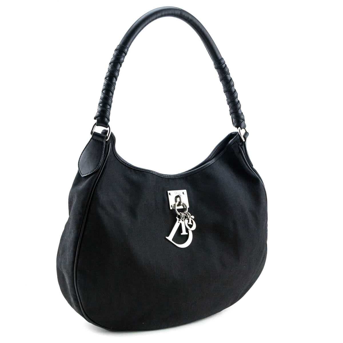 Dior Black Canvas Diorissimo Lovely Large Hobo