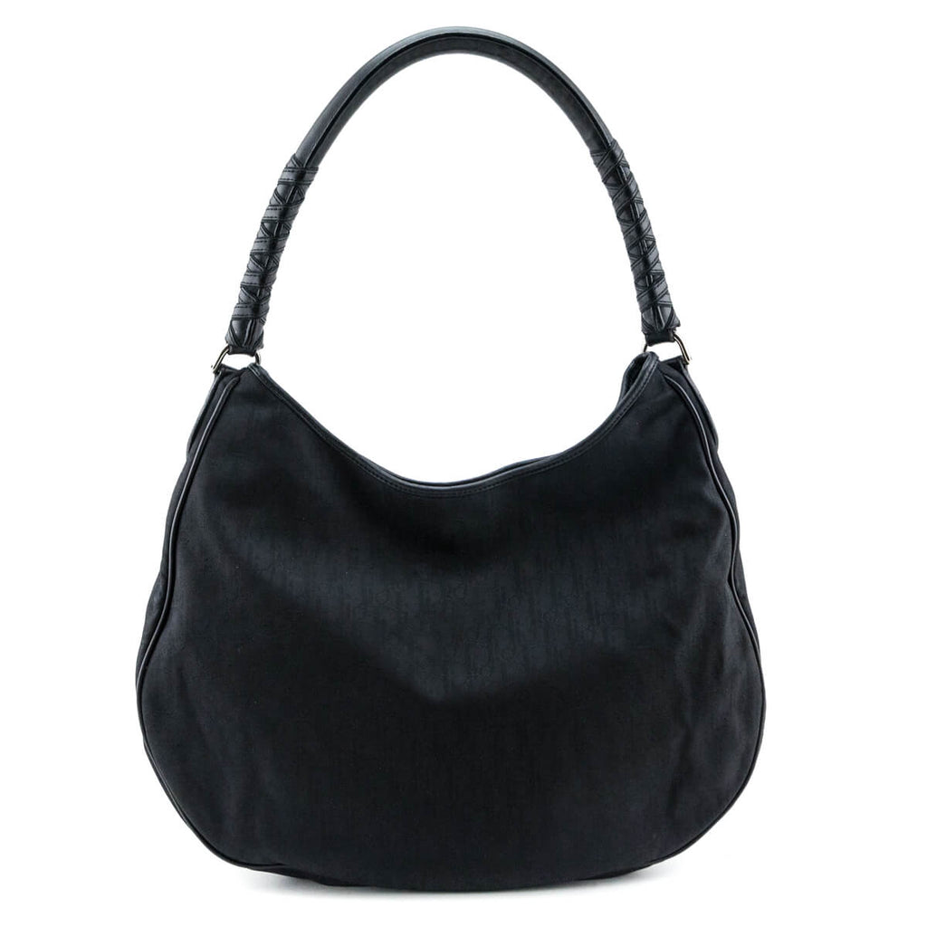 Dior Black Canvas Diorissimo Lovely Large Hobo