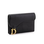 Dior Black Goatskin Saddle Card Holder