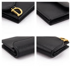Dior Black Goatskin Saddle Card Holder