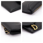 Dior Black Goatskin Saddle Cosmos Card Holder