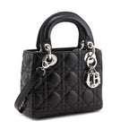 Dior Black Lambskin Cannage Mini Lady Dior