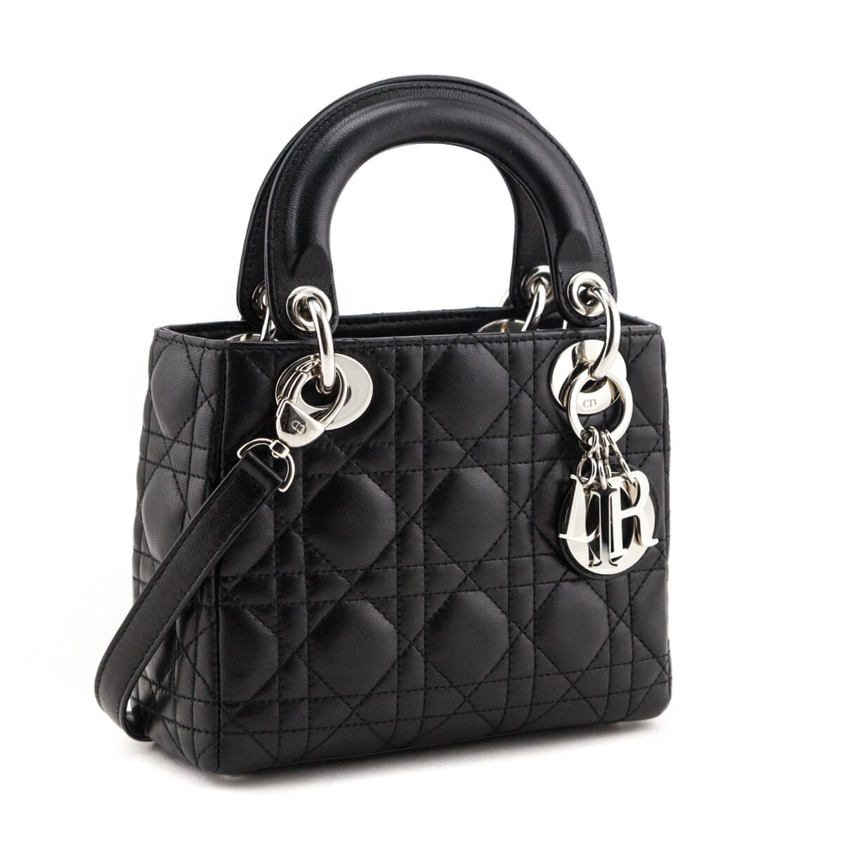 Dior Black Lambskin Cannage Mini Lady Dior