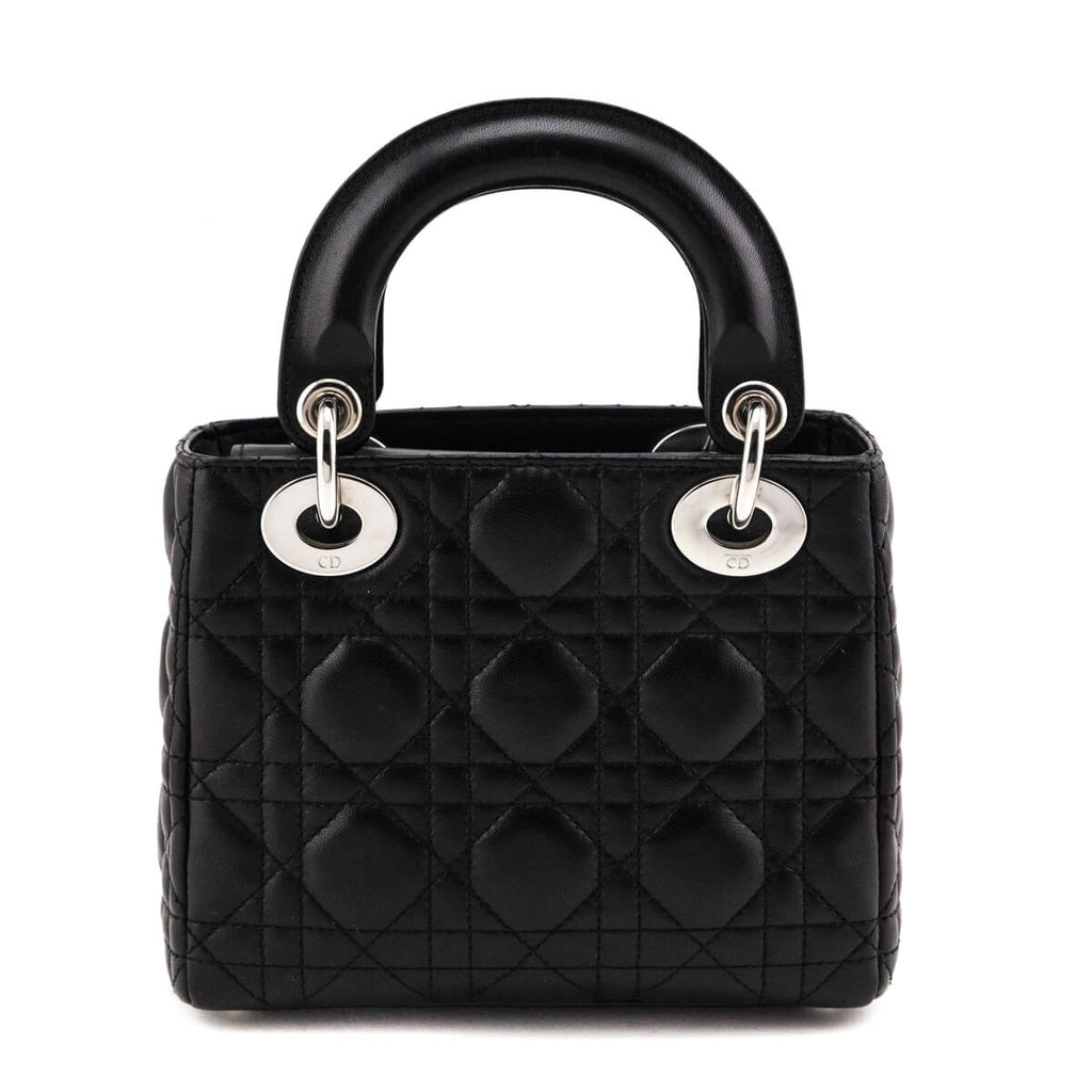 Dior Black Lambskin Cannage Mini Lady Dior