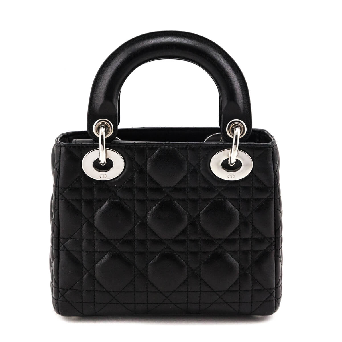 Dior Black Lambskin Cannage Mini Lady Dior