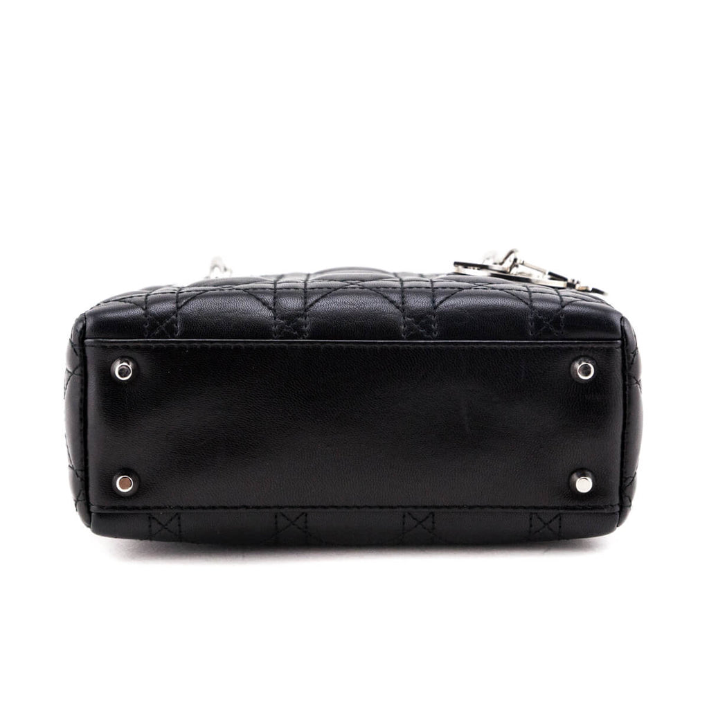 Dior Black Lambskin Cannage Mini Lady Dior