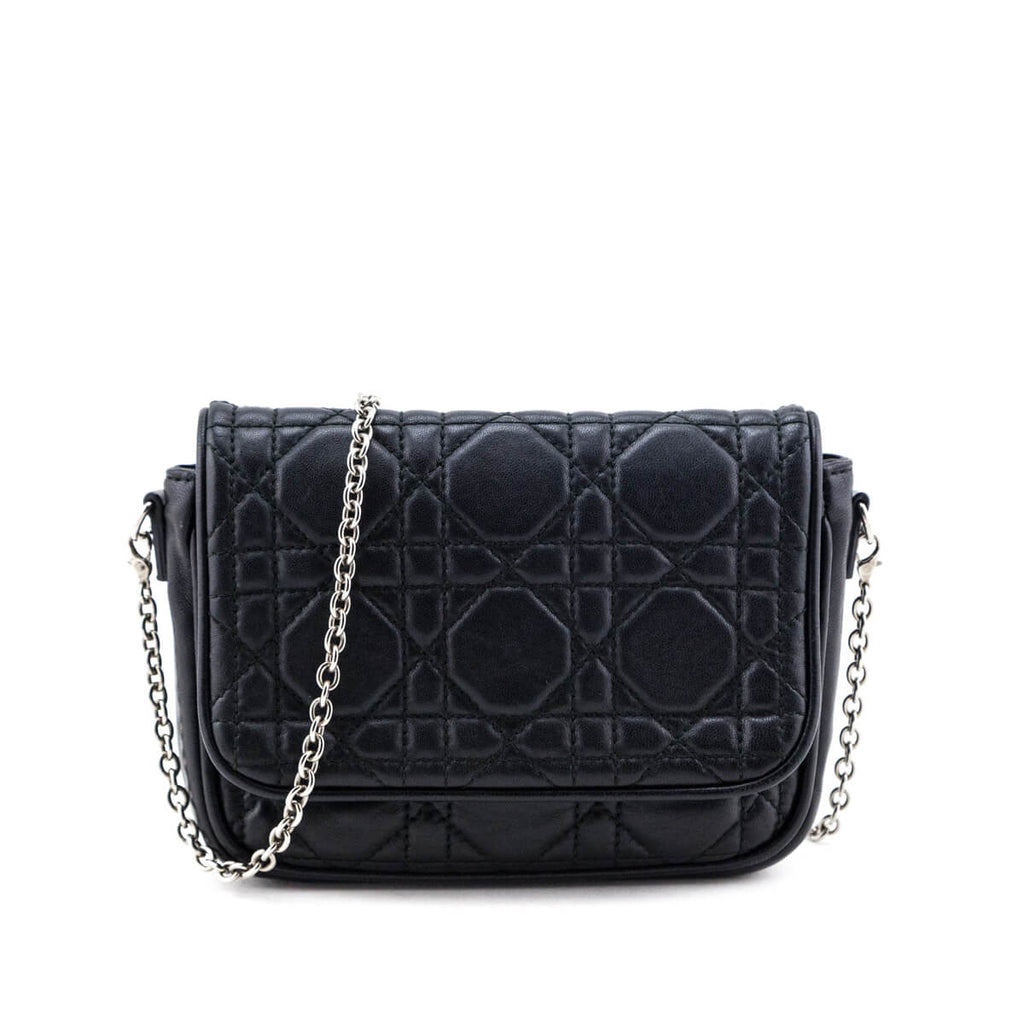 Dior Black Lambskin Mini Chain Bag