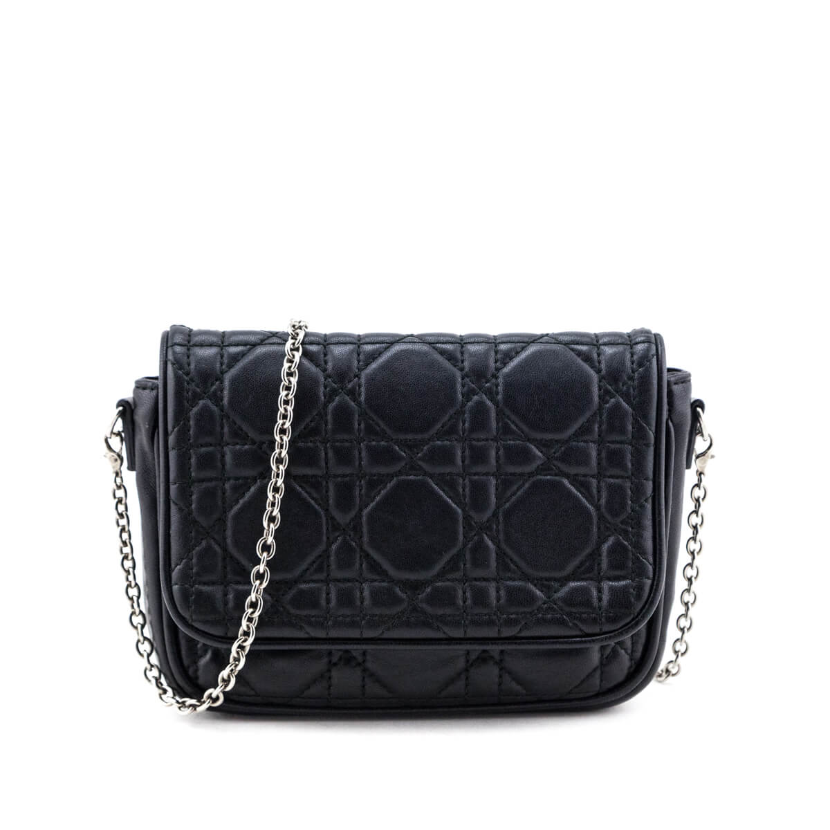 Dior Black Lambskin Mini Chain Bag