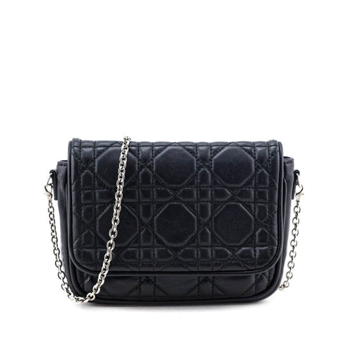 Dior Black Lambskin Mini Chain Bag
