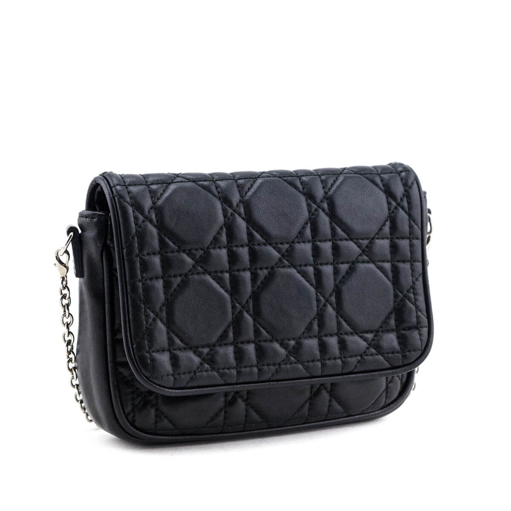 Dior Black Lambskin Mini Chain Bag
