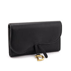 Dior Black Leather Long Saddle Wallet