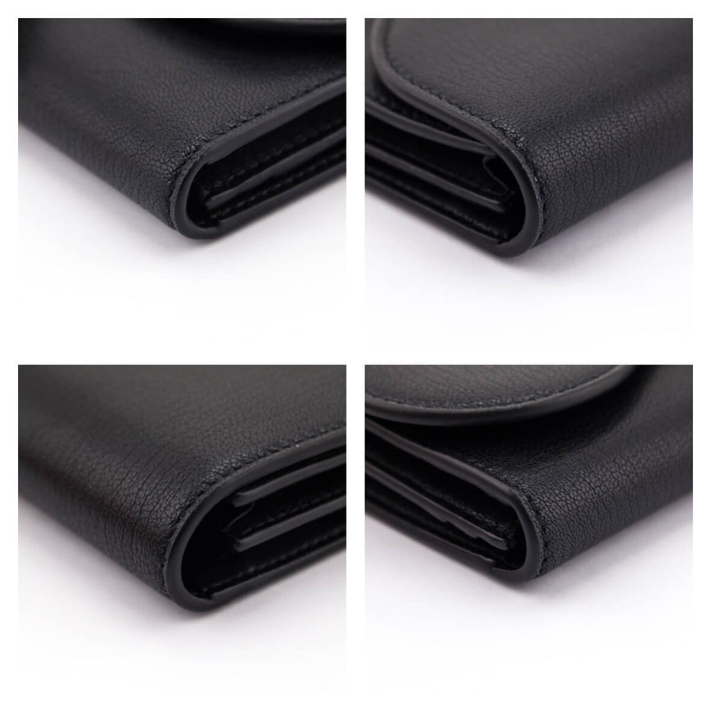 Dior Black Leather Long Saddle Wallet