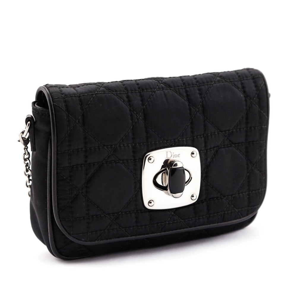 Dior Black Nylon Cannage Mini Crossbody