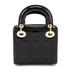 Dior Black Patent Cannage Mini Lady Dior Bag