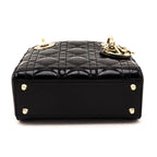 Dior Black Patent Cannage Mini Lady Dior Bag