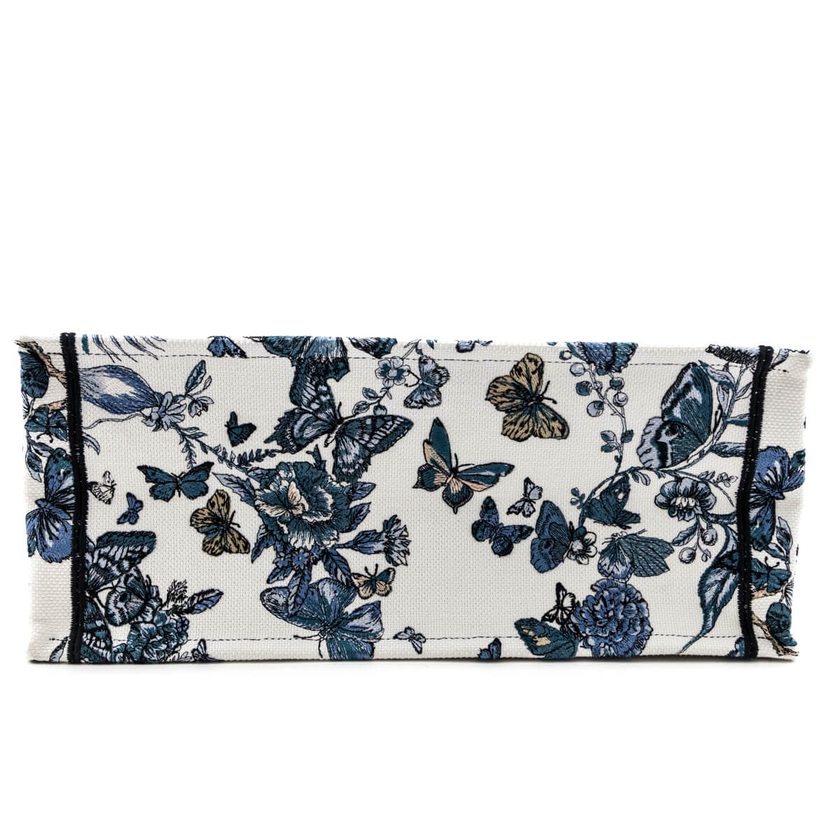 Dior Blue Canvas Embroidered Butterfly 2023 Large Book Tote