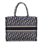 Dior Blue Oblique Embroidery Medium Book Tote