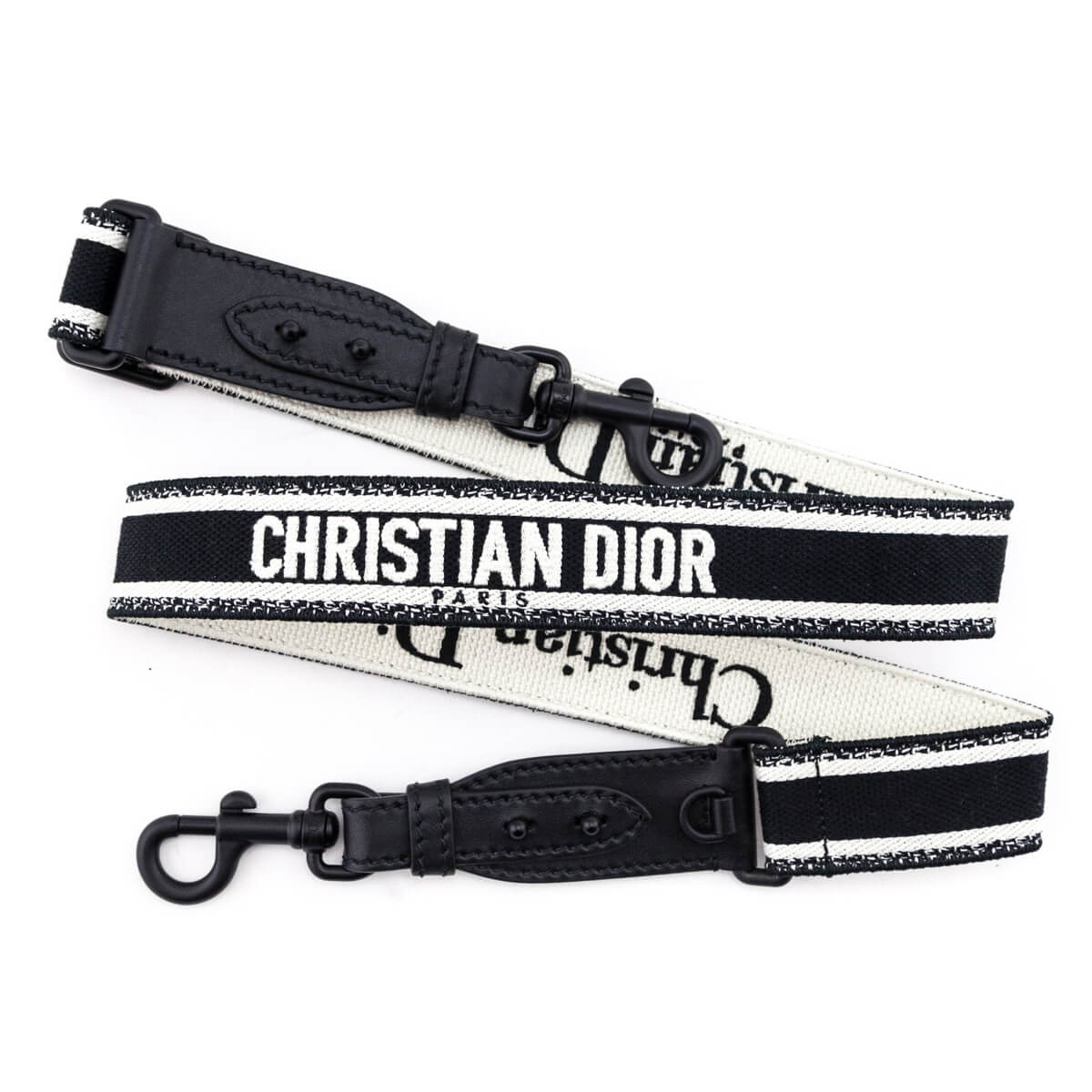 Dior Canvas Embroidered & Black Ultramatte Shoulder Strap