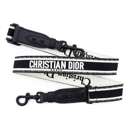 Dior Canvas Embroidered & Black Ultramatte Shoulder Strap