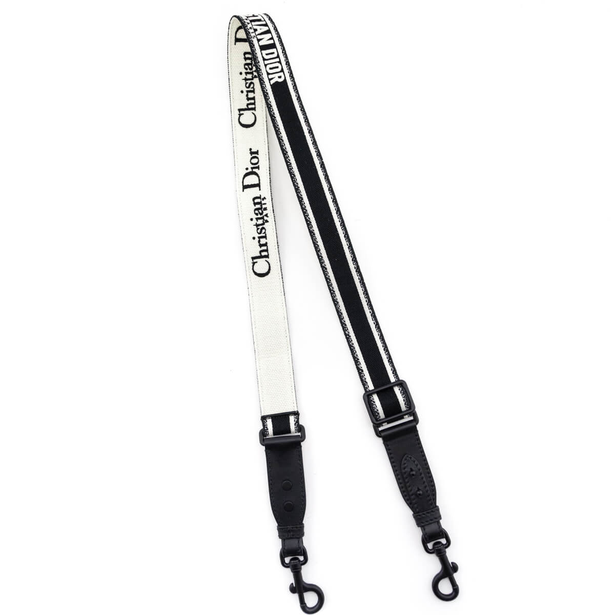 Dior Canvas Embroidered & Black Ultramatte Shoulder Strap