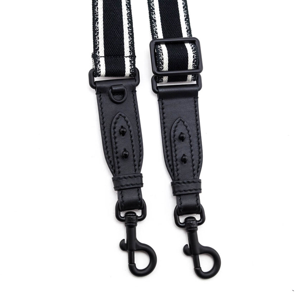 Dior Canvas Embroidered & Black Ultramatte Shoulder Strap