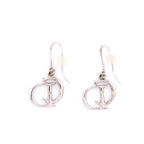 Dior Crystal Embellished Logo Drop Earrings