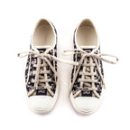 Dior Deep Blue Oblique Embroidered Walk'N'Dior Low Top Sneakers Size US 6.5 | EU 36.5
