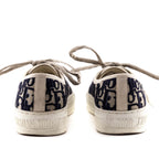 Dior Deep Blue Oblique Embroidered Walk'N'Dior Low Top Sneakers Size US 6.5 | EU 36.5