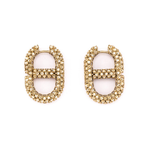 Dior Gold Crystal Embellished Montaigne Earrings
