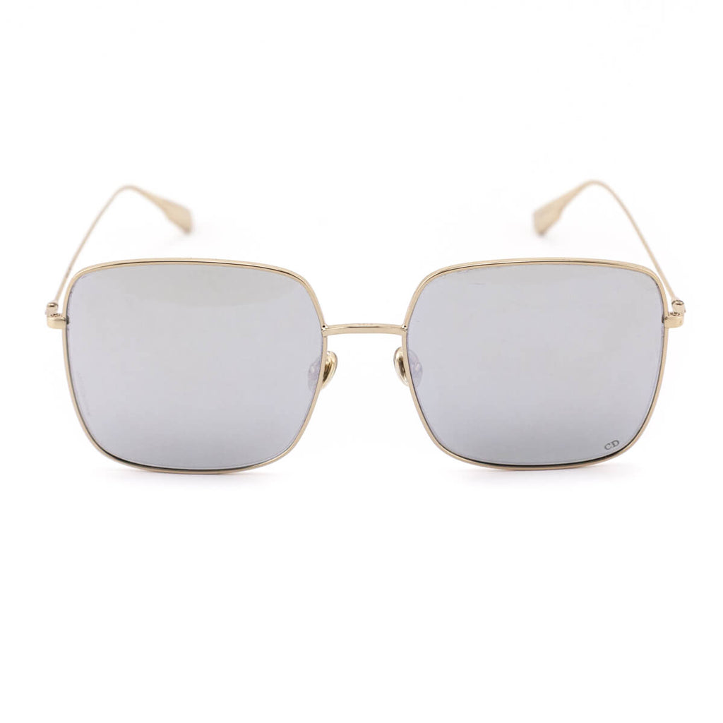 Dior Gold Mirror Square Wire Frame Sunglasses