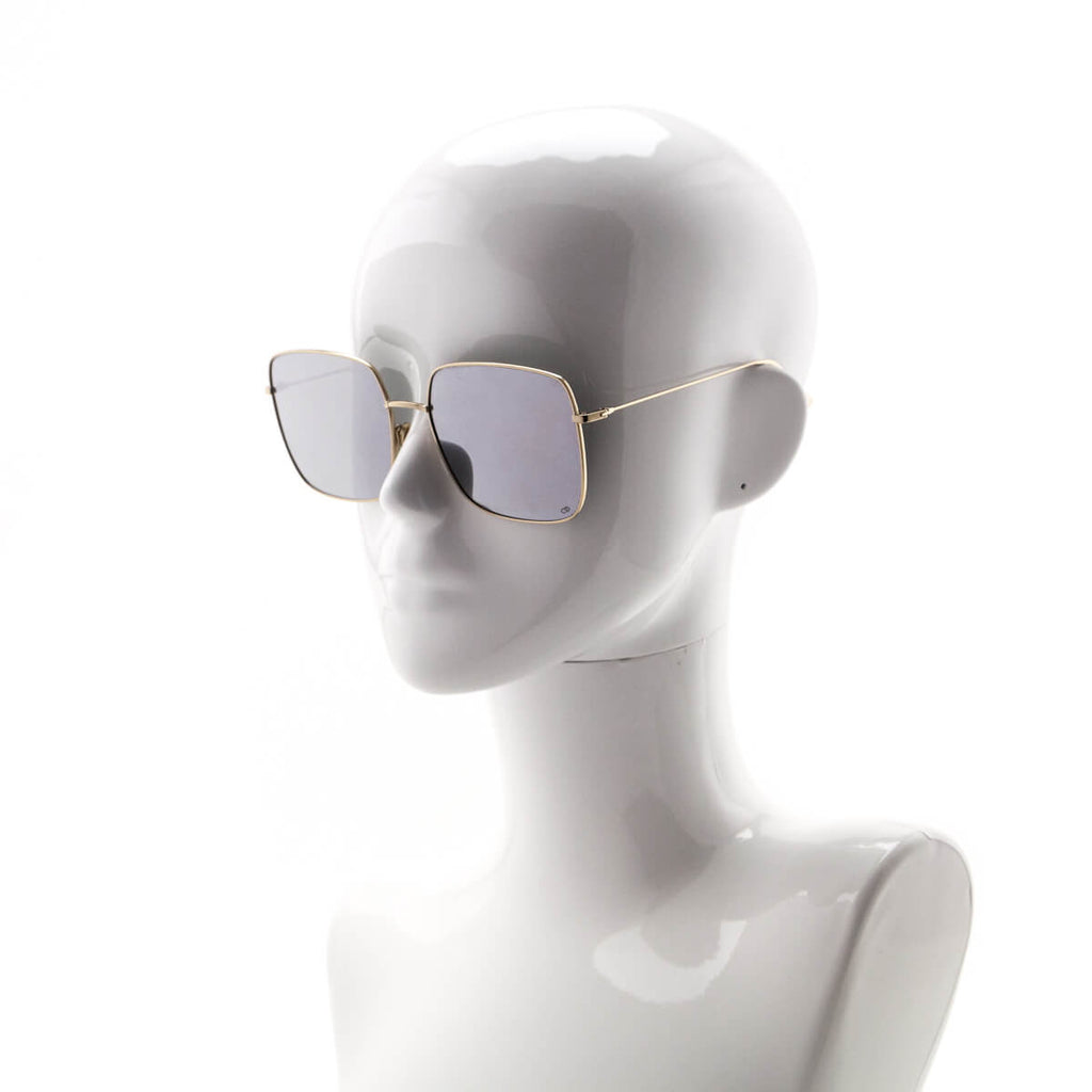 Dior Gold Mirror Square Wire Frame Sunglasses