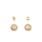 Dior Gold-Tone Faux Pearl Secret Cannage Drop Earrings