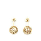 Dior Gold-Tone Faux Pearl Secret Cannage Drop Earrings