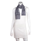 Dior Gray & Black Silk Dotted Oblong Scarf