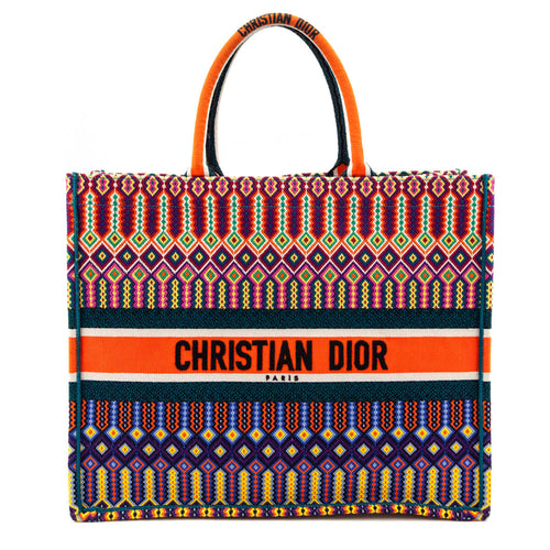Dior Multicolor Embroidered Large Book Tote
