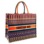 Dior Multicolor Embroidered Large Book Tote